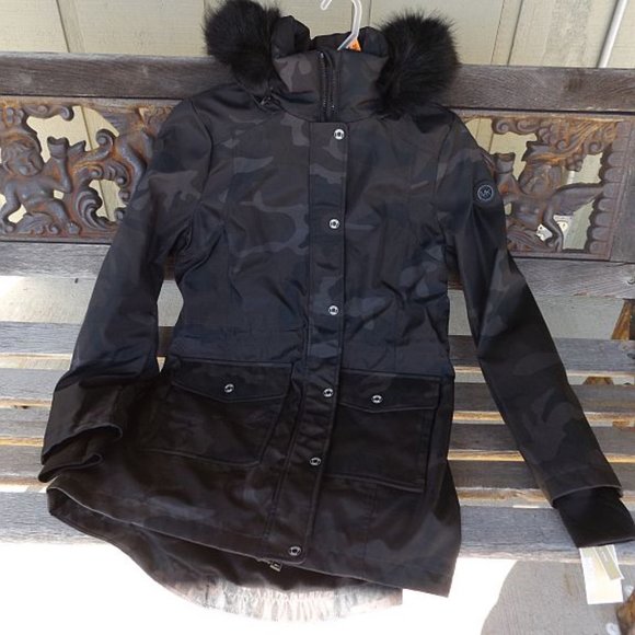 MICHAEL Michael Kors | Jackets & Coats | Michael Michael Kors Black Camo  Jacket Small | Poshmark